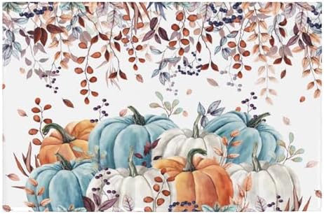 Giwawa Fall Orange Pumpkin Bath Rug Eucalyptus Leaves Bathtub Mat Soft Washable by Giwawa