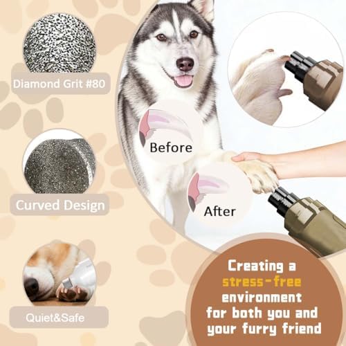 Dog Nail Grinder Head Bits 3PCS, Diamond Rotary Nail Grinder Bits - Image 2