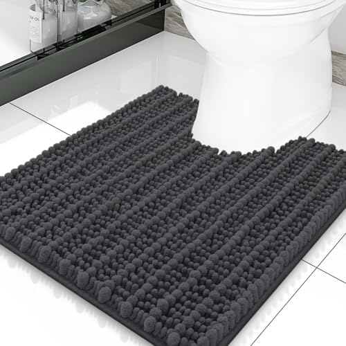 Smiry Bathroom Toilet Rugs U Shaped 20X20, Chenille Bath mats by Smiry
