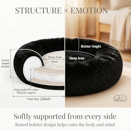 nononfish Comfortable Dog Bed for Small Dogs, Soft Donut Pet Bed - Image 4