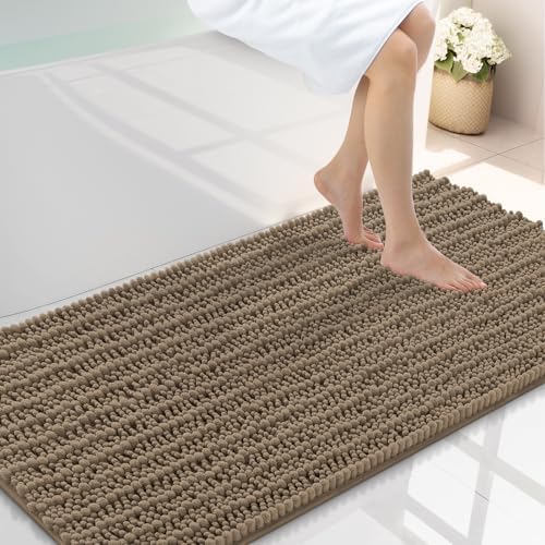 Smiry Bathroom Rugs 45X27, Extra Soft Rubber Backing Chenille Bath Mats by Smiry