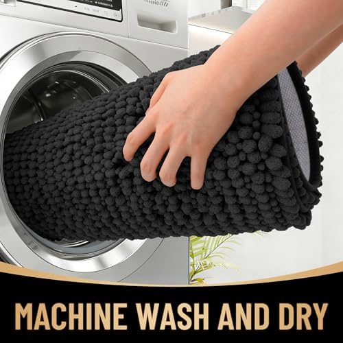 OLANLY Thick Chenille Bathroom Runner Rugs 47x20, Absorbent Bath Mat - Image 4