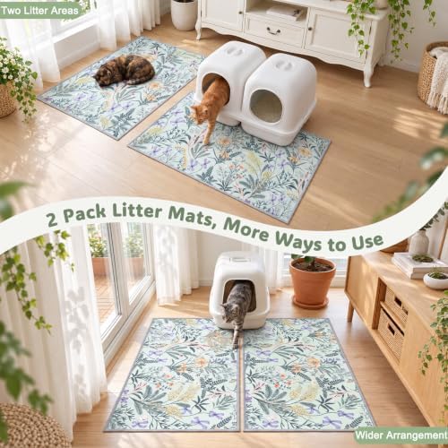 Bienbee Cat Litter Mat, 2 Pack 33" x 22" Machine Washable - Image 5