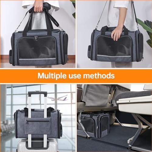 Cat Carrier Pet Travel Carrier by Airplane Approved Under seat, TSA Airline - Image 5