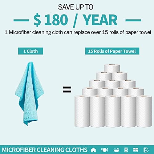 Microfiber Cleaning Cloth, 20 Pack Cleaning Rags, Washable Reusable Microfiber - Image 6