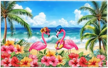 Giwawa Summer Flamingos Bath Rug Tropical Beach Extra Soft Shower Mat 20x32 by Giwawa