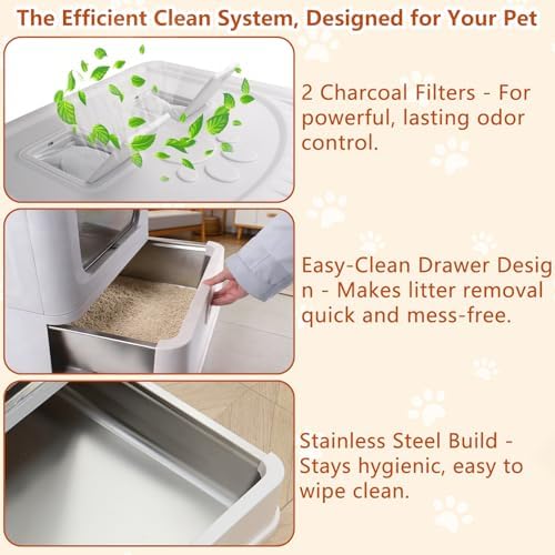 Enclosed Stainless Steel Cat Litter Boxes - Image 6