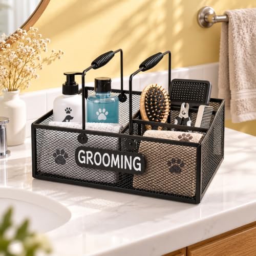 Pethiy Pet Grooming Organizer, 6-Compartment Dog Grooming Caddy - Image 7