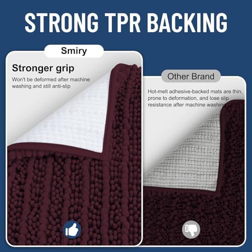 Smiry Bathroom Rugs 36X24, Extra Soft Rubber Backing Chenille Bath Mats - Image 3