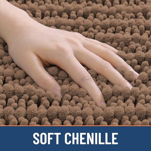 Smiry Bathroom Rugs 40X32, Extra Soft Rubber Backing Chenille Bath Mats - Image 4