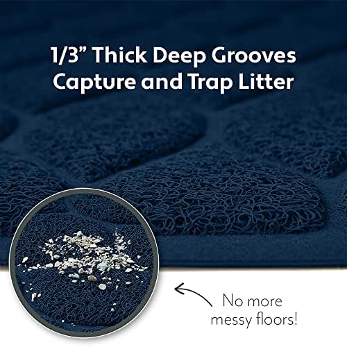 MIGHTY MONKEY Waterproof Cat Litter Box Mat, BPA Free, 24x17 Navy - Image 2