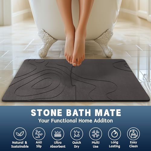 30*20 Stone Bath Mat Diatomaceous Earth Shower Mat - Image 4