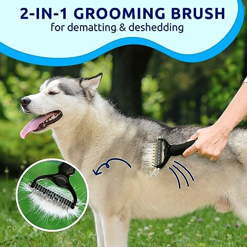 Pat Your Pet Deshedding Brush & Metal Comb Grooming Combo - Image 5