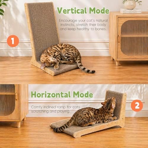 Cat Scratcher, L Shape Cat Scratching Board, 105° Cat Scratch Pad - Image 3