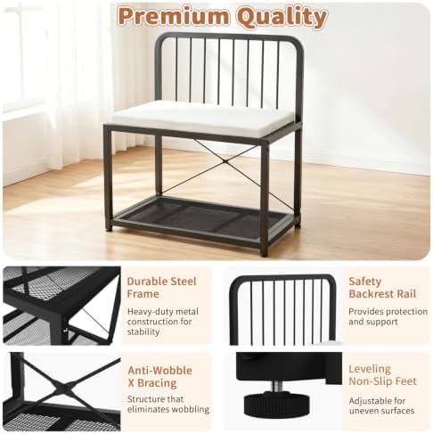 Raised Dog Bed, 5-Level Height Metal Dog Bunk Bed - Image 5