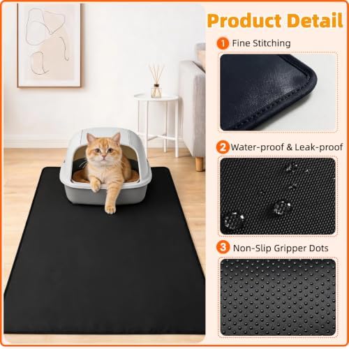 Cat Litter Mat, 2 Pack Large 40" X 29" Litter Trapping Mat - Image 3