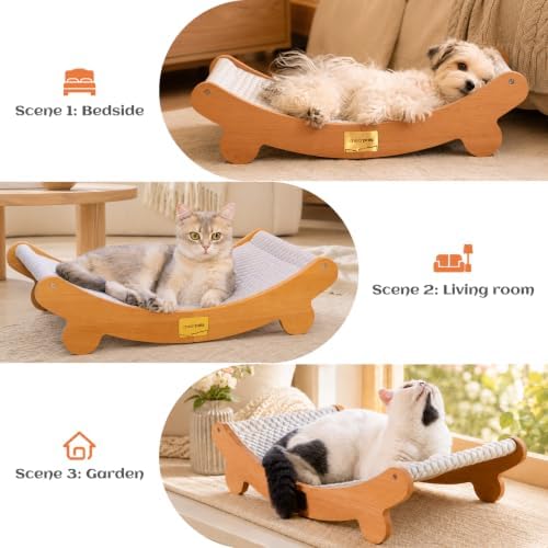 CHEERPALS Outdoor Cat Bed, Wooden Hammock - Image 3