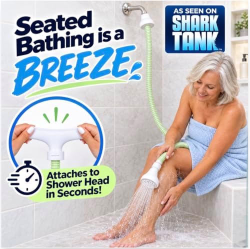 Rinseroo: Seated Bathing Hose. Slip-On Handheld Shower Attachment w/Spray Head. - Image 2