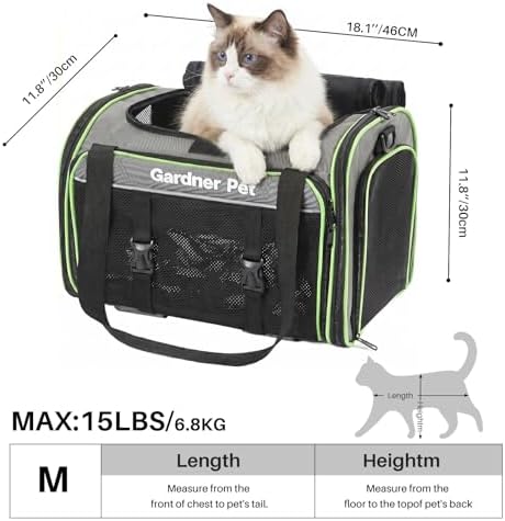 Gardner Pet Expandable Cat Carrier Airline Approved, 2-Side Square Extension - Image 2