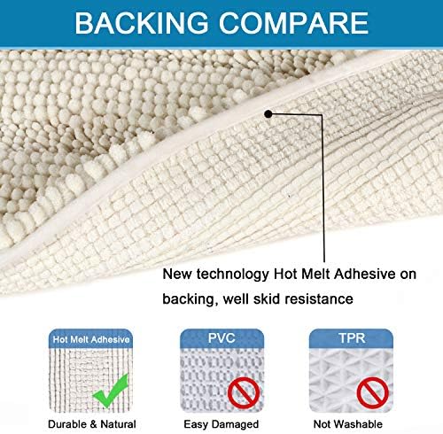 H.VERSAILTEX Bath Mats for Bathroom Non Slip Luxury Chenille Striped Bath Rug - Image 4