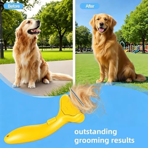 Undercoat Rake for Dogs & Cats, Deshedding Brush for Long haired Pets, Cat - Image 4