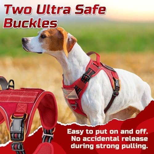 rabbitgoo Tactical Dog Harness for Small, No Pull Military Service Vest - Image 3