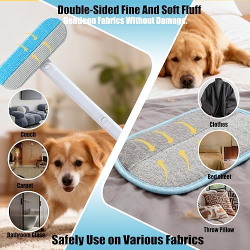 Pet Hair Remover Set, Magic Brush 4-in-1 Extended Handle & Electrostatic Glove - Image 6