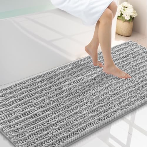 Smiry Bathroom Rugs 59X24, Extra Soft Rubber Backing Chenille Bath Mats by Smiry