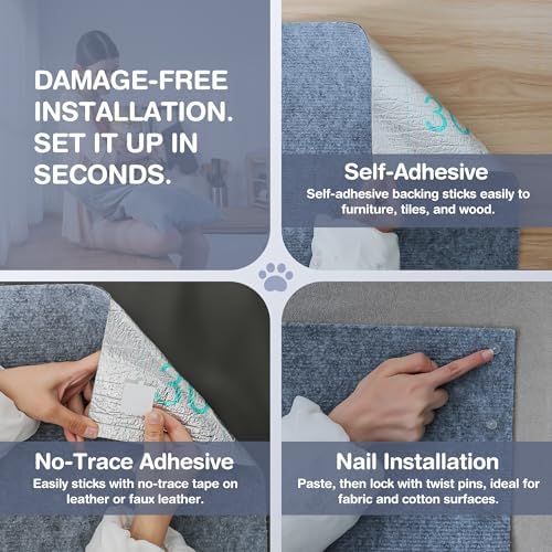 157.5" x 15.8" Cat Scratch Furniture Protector, Self-Adhesive Couch Protector - Image 3
