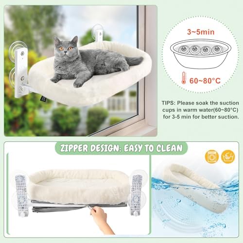 Sunhoo 2PCS Cat Window Perch Hammock Cordless Kitty Sunny Bed Seat Window Sill - Image 3