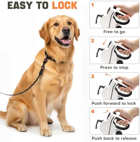 Retractable Dog Leash with LED Light & Reflective Tape - Image 4