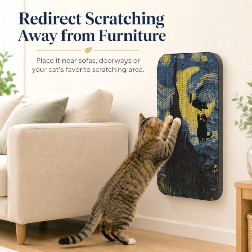 Cat Wall Scratcher, Art Cat Scratching Board - Image 3