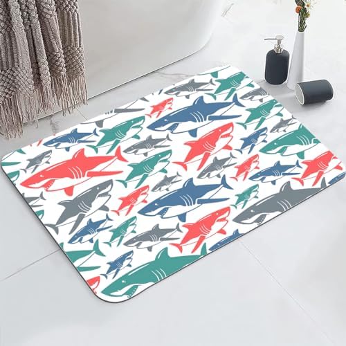 YISUMEI Shark Bathroom Mat, Non-Slip Super Absorption Bath Carpet by Unknown
