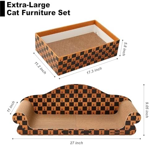 27" Cat Scratcher Bed & Sofa, Large Scratching Board House, Spacious & High - Image 2