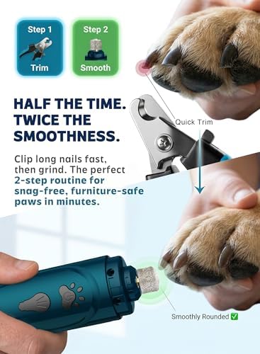YABIFE Super Quiet Dog Nail Grinder & Clippers Kit - Image 5