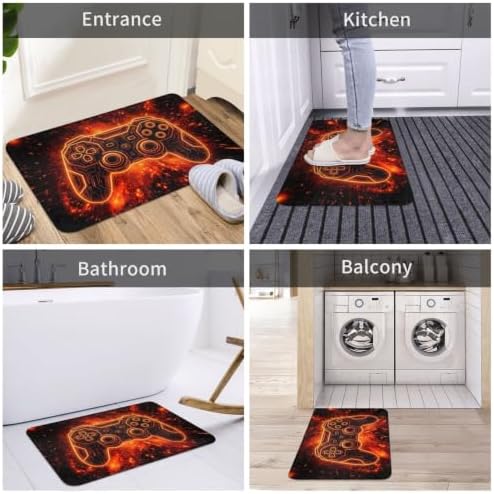 Game Joystick Gaming Bath Mat 24x16 Inch Non-Slip Soft Microfiber Bathroom Rugs - Image 7
