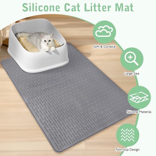 Cat Litter Mat 30" x 21" Waterproof Rubber Litter Box Mat - Image 3