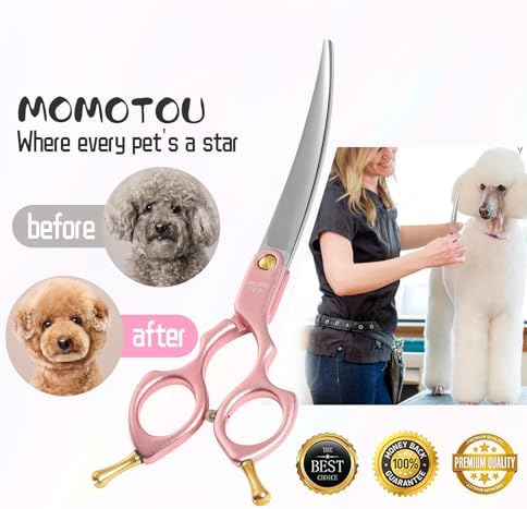 6.5'' Small Curved Dog Grooming Scissors Pink - Image 7