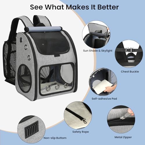 Expandable Cat Carrier Backpack, Large Space, Airline Approved - Image 3