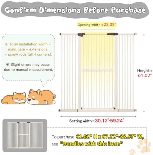 Lumizone 61.02" Extra Tall Pet Gate - Image 2