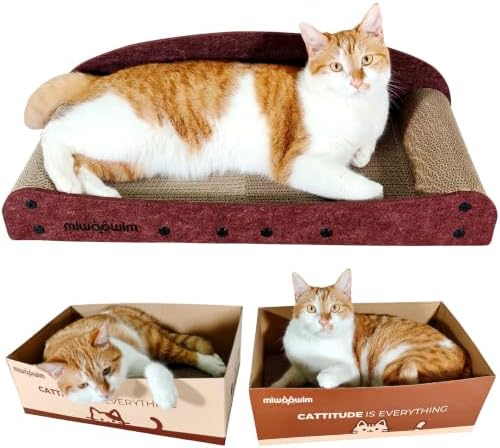miwoowim 26'' Large Cardboard Cat Scratcher Bed and Box Set by miwooim