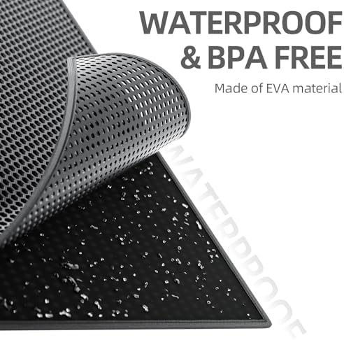 ESTHELLO Cat Litter Mat Honeycomb Double Layer Design 36’’ x 30’’ Black - Image 4