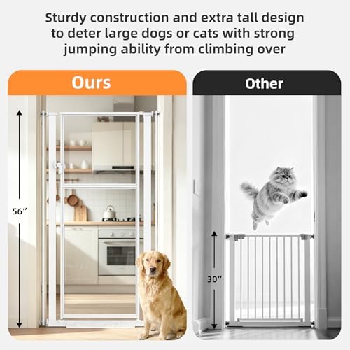 56" Extra Tall Clear Cat Gate, 37.4‑41.3" Wide Pet Gate - Image 6