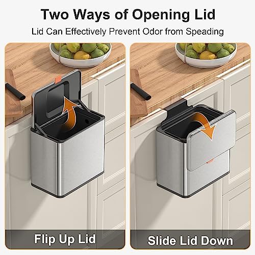 Mbillion 1.05 Gal Silver Hanging Stainless Steel Compost Bin - Image 3