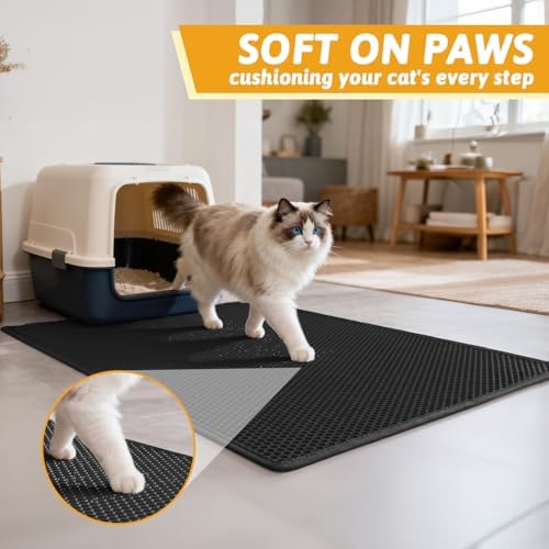 Pieviev Litter Mat, Double-Layer Waterproof Trapping Mat - Image 4