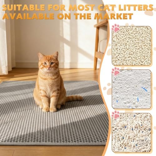 Cat Litter Mat 24"x15", Double Layer Waterproof Litterbox Mat - Image 4