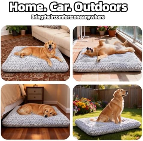 Dog Bed Large Size, Plush Washable Pet Bed Mat, Dog Crate Bed 35"x23" - Image 4