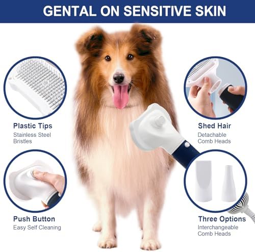 3-in-1 Pet Hair Dryer & Slicker Brush - Image 3