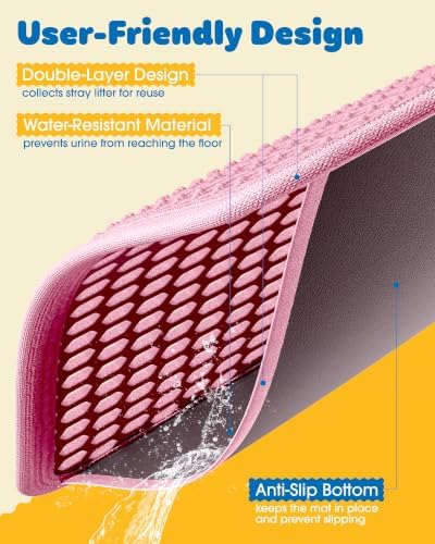 Powools Cat Litter Mat, 23.2 x 14.6 in, Waterproof - Image 5