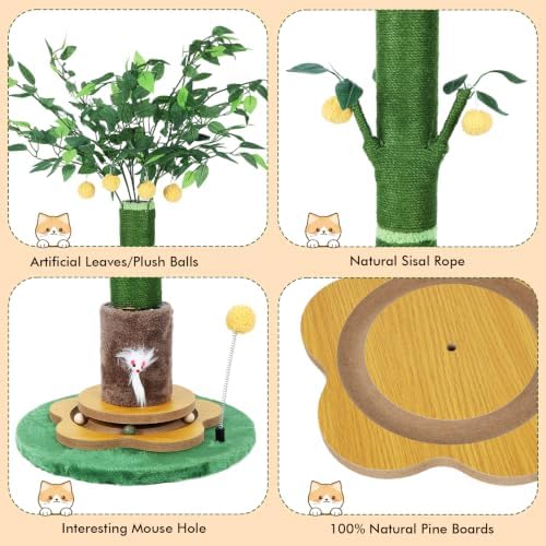 47'' Extra Tall Cat Scratching Post, Cute Cat Scratching Post - Image 3